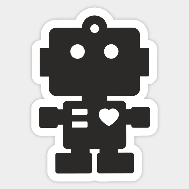 Cute Black Robot Sticker by XOOXOO